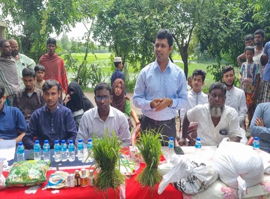 আরও ১০০ কৃষককে বিনামূল্যে বীজধান দিলেন বাকৃবি শিক্ষার্থীরা 